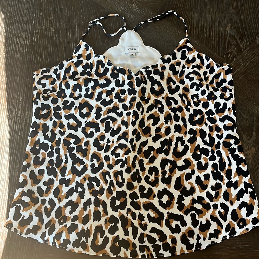 J Crew scalloped leopard print camisole, size 8